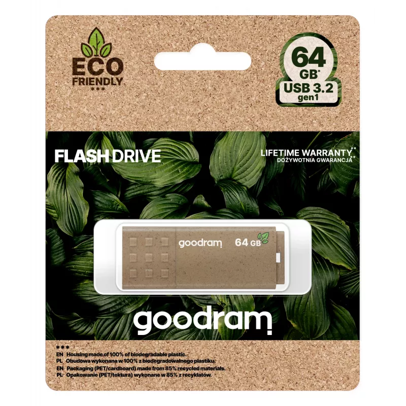 USB-Stick GOODRAM UME3 64 GB, USB Typ-A 3.2 Gen 1, Lesen 60 MB/s, Schreiben 20 MB/s, braun