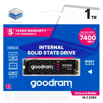 Goodram PX700 SSD SSDPR-PX700-01T-80 interne Solid-State-Drive 1 TB M.2 PCI Express 4.0 NVMe 3D NAND