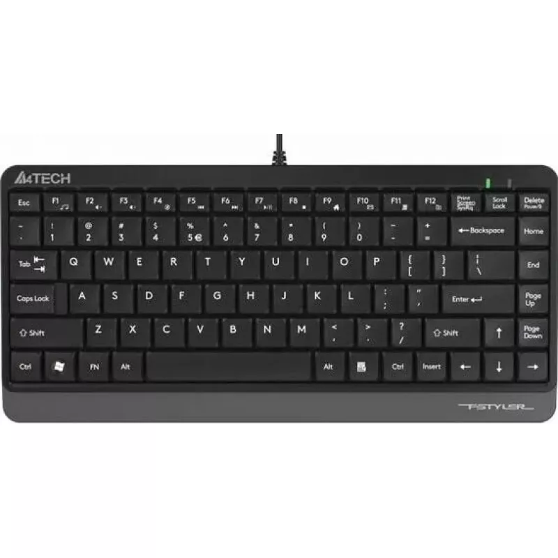 Kabelgebundene USB-Tastatur A4Tech FStyler FK11 – kompaktes Standard-Layout, Englisch, 12 Hotkeys, Handgelenkauflage, 1,5 m Kabel