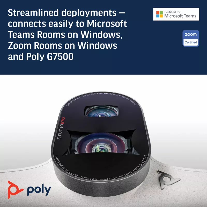Smart Camera POLY Studio E70 20 MP 4K Ultra HD Weiß