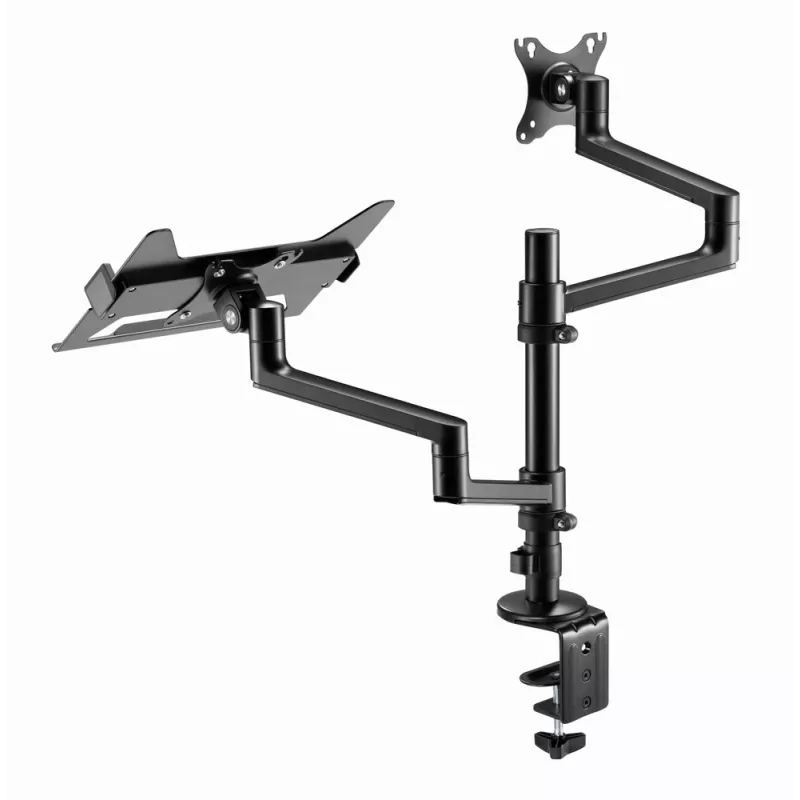 Gembird MA-DA-04 verstellbare Tischhalterung mit Monitorarm und Notebook-Ablage, 17–32 Zoll