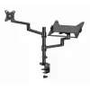 Gembird MA-DA-04 verstellbare Tischhalterung mit Monitorarm und Notebook-Ablage, 17–32 Zoll