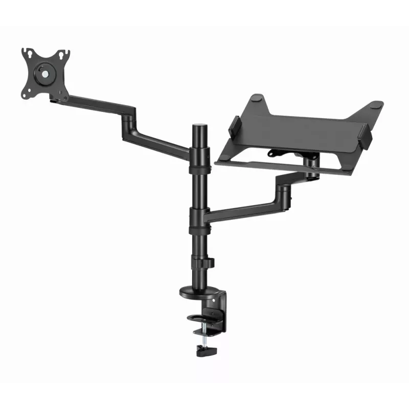 Gembird MA-DA-04 verstellbare Tischhalterung mit Monitorarm und Notebook-Ablage, 17–32 Zoll