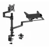 Gembird MA-DA-04 verstellbare Tischhalterung mit Monitorarm und Notebook-Ablage, 17–32 Zoll
