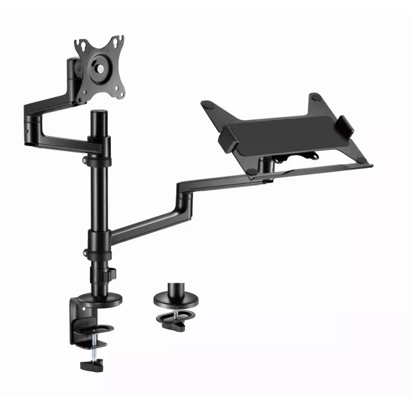Gembird MA-DA-04 verstellbare Tischhalterung mit Monitorarm und Notebook-Ablage, 17–32 Zoll