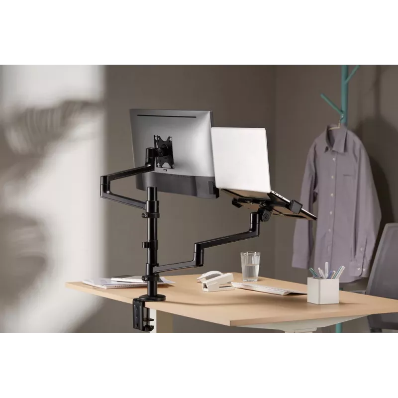 Gembird MA-DA-04 verstellbare Tischhalterung mit Monitorarm und Notebook-Ablage, 17–32 Zoll
