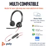 HP Poly Schwarzwire 3325 Stereo Microsoft Teams Certified USB-C Headset +3.5mm Plug +USB-C/A Adapter