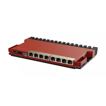 Kabelgebundener Router MikroTik L009UiGS-RM — 8x RJ-45, 2,5 Gigabit Ethernet, 1x SFP, 1x USB, 800 MHz CPU, 512 MB RAM, rot