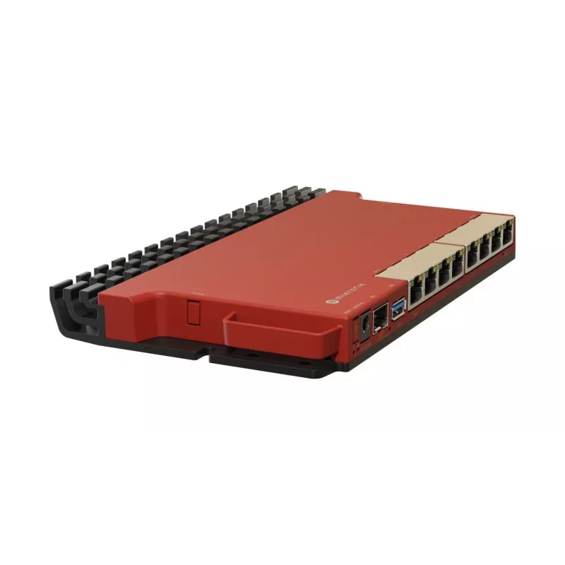 Kabelgebundener Router MikroTik L009UiGS-RM — 8x RJ-45, 2,5 Gigabit Ethernet, 1x SFP, 1x USB, 800 MHz CPU, 512 MB RAM, rot