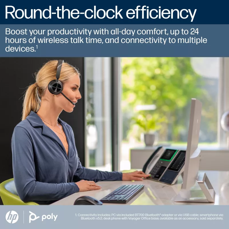 HP Poly Voyager 4320 Microsoft Teams-zertifiziertes Headset +BT700 Dongle +Ladestation