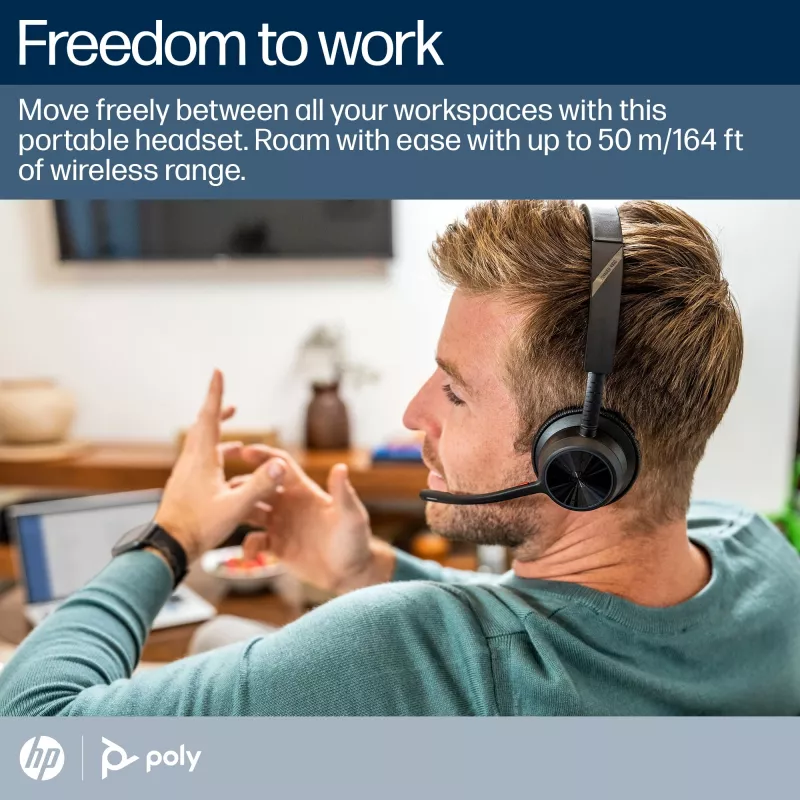 HP Poly Voyager 4320 Microsoft Teams-zertifiziertes Headset +BT700 Dongle +Ladestation