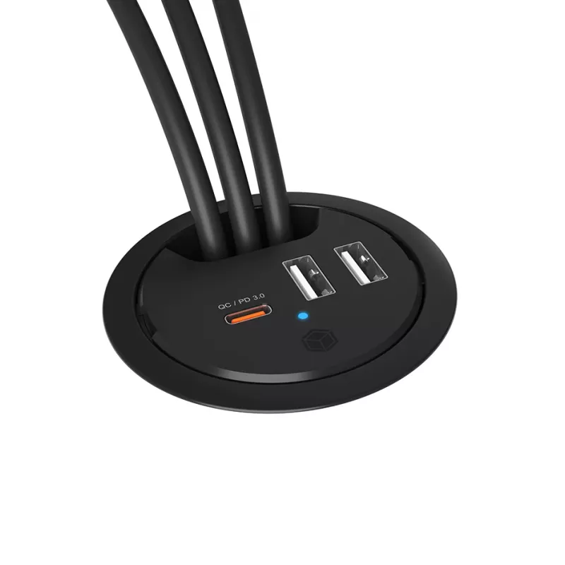 ICY BOX In-Desk USB-Ladegerät mit Power Delivery & Quick Charge