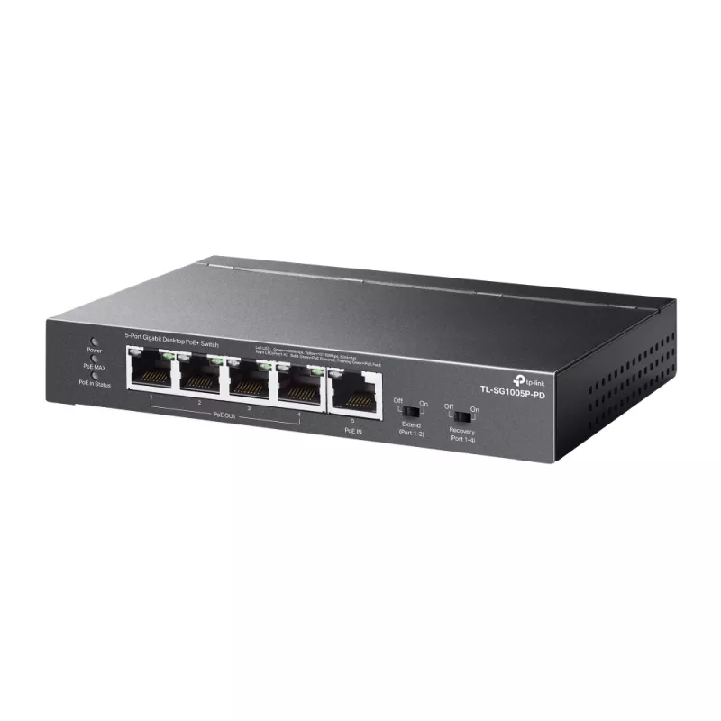 TP-Link TL-SG1005P-PD Netzwerk-Switch Gigabit Ethernet (10/100/1000) Power over Ethernet (PoE) Schwarz