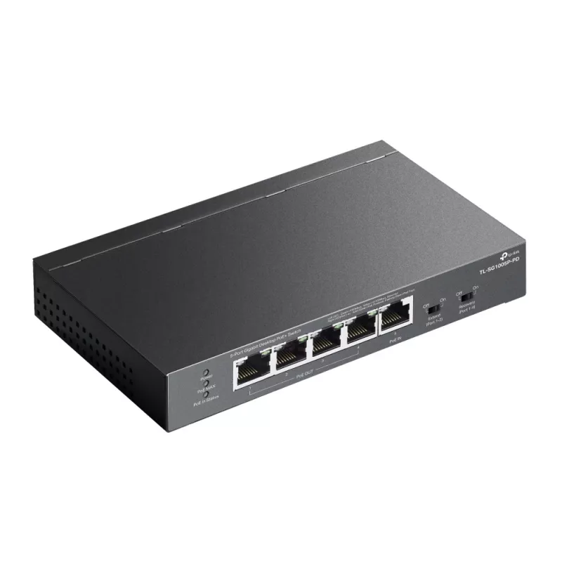 TP-Link TL-SG1005P-PD Netzwerk-Switch Gigabit Ethernet (10/100/1000) Power over Ethernet (PoE) Schwarz