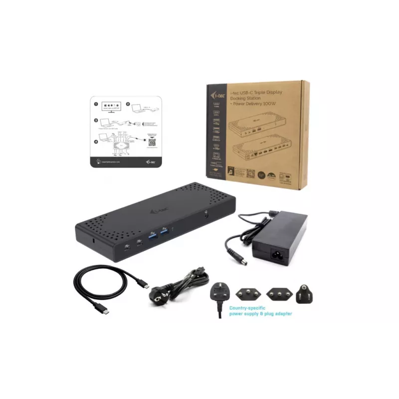 i-tec USB-C Triple Display Docking Station Gen 2 Power Delivery 100W Kabelgebunden 3.2