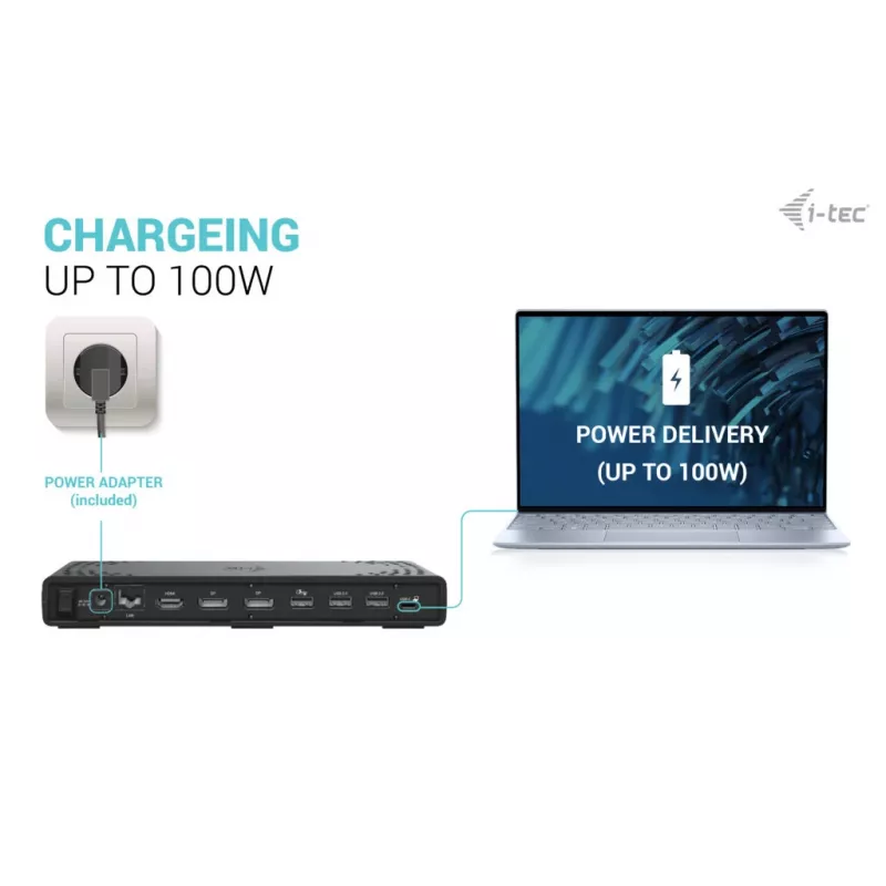 i-tec USB-C Triple Display Docking Station Gen 2 Power Delivery 100W Kabelgebunden 3.2