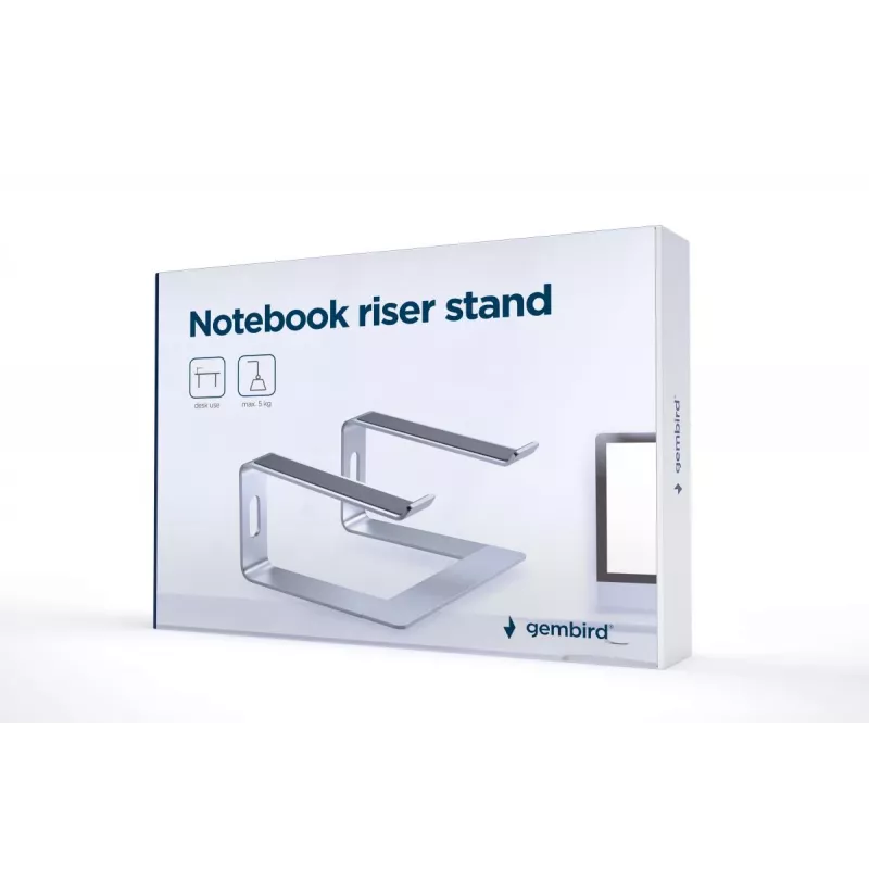 Laptopständer Gembird NBS-D1-01 Aluminium Silber für Notebooks bis zu 39,6 cm (15,6 Zoll), 5 kg Tragkraft