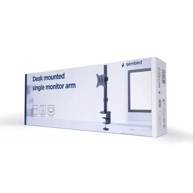 GEMBIRD Schreibtischmontierter Einzelmonitorarm, 17 Zoll – 32 Zoll