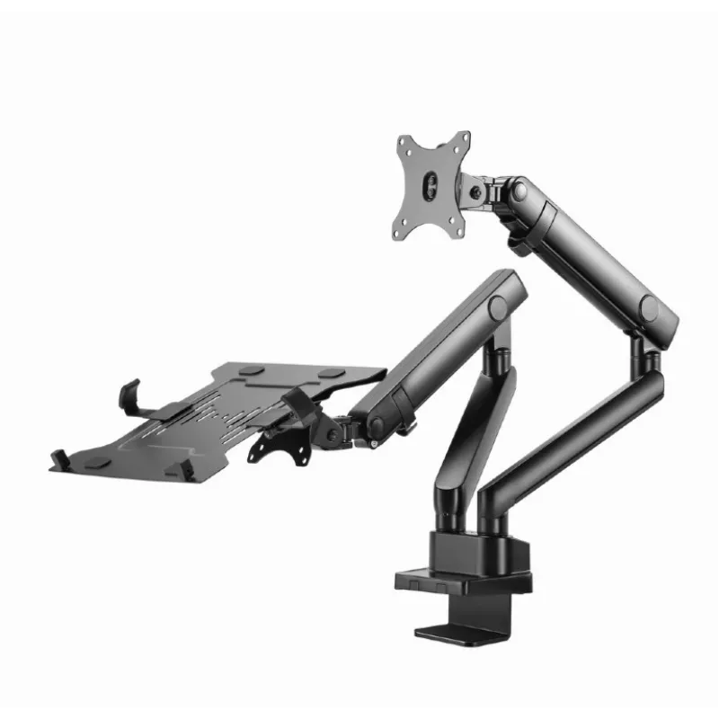 GEMBIRD Verstellbarer Monitorarm für Tischmontage mit Notebook-Ablage (Vollbeweglich)