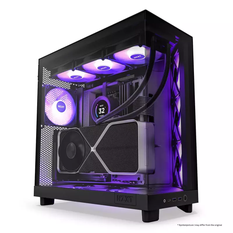 PC-Gehäuse NZXT H6 Air Flow Midi Tower Schwarz