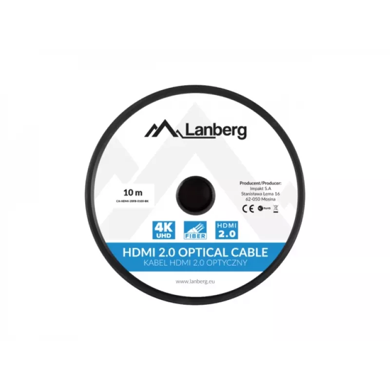 LANBERG HDMI-Kabel M/m V2.0 Optical Aoc - 10m Schwarz