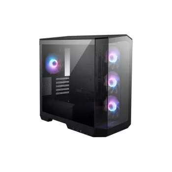 PC-Gehäuse MSI MAG PANO M100R PZ Micro Tower Schwarz — microATX/ITX, Seitenfenster, Multi-LED, 39 cm GPU, USB-C