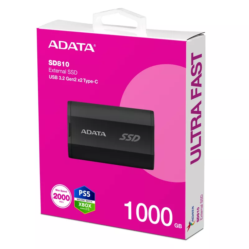 Externe SSD ADATA SD810 1 TB (1000 GB) USB 3.2 Gen 2x2, 2000 MB/s, IP68, Aluminiumgehäuse