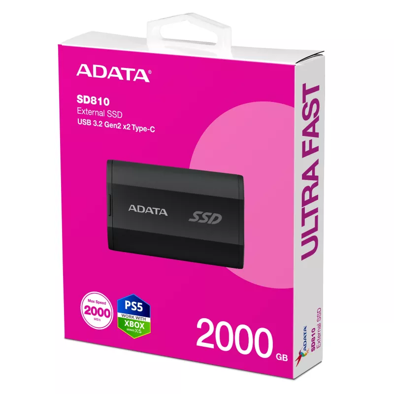 ADATA SD810 2 TB USB Type-C USB 3.2 Gen 2x2 Schwarz