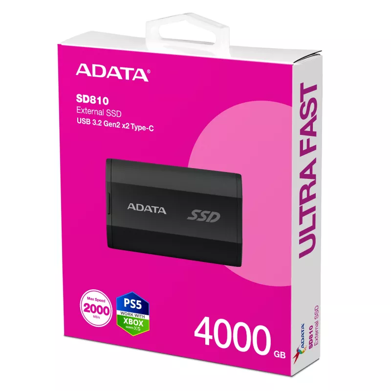 ADATA SD810 4 TB USB Type-C USB 3.2 Gen 2x2 Schwarz