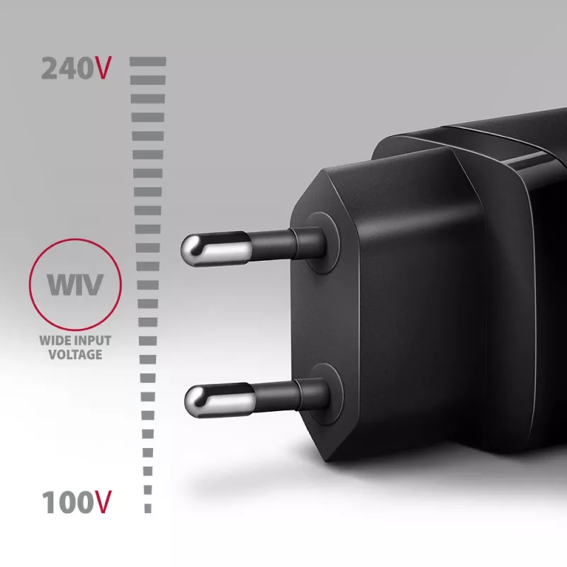 Wandladegerät Axagon ACU-PQ20 QC3.0 PD Type-C 20W Schwarz