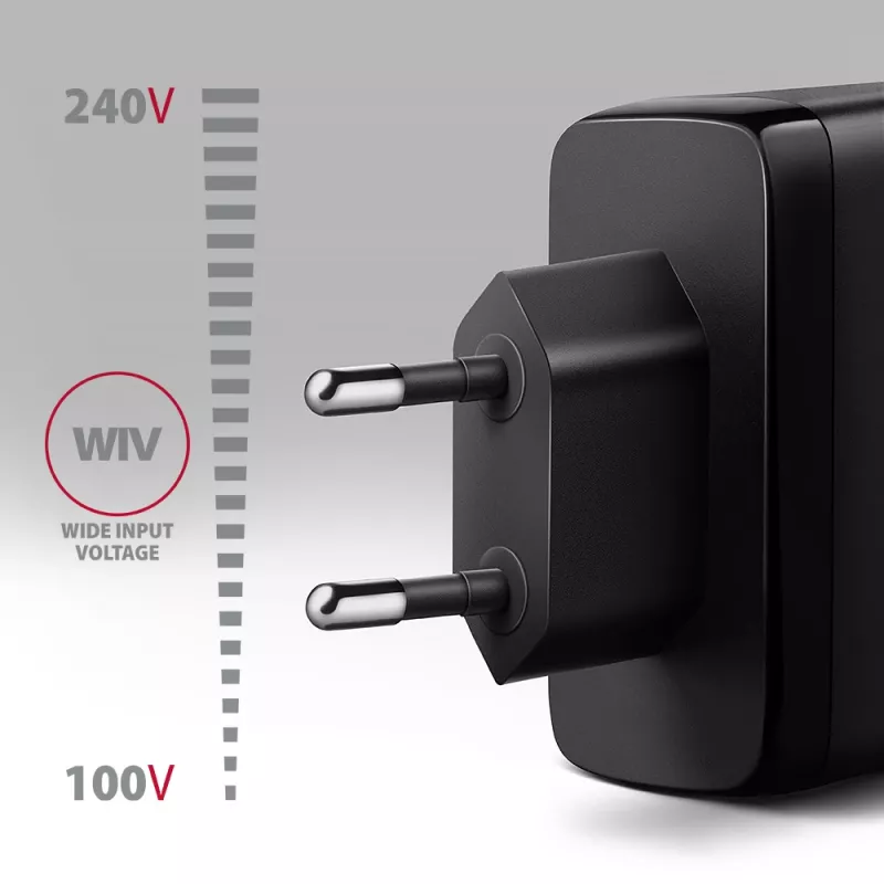 Axagon ACU-DPQ100 PD3.0 & QC 4+ THREE OUTPUTS Wandladegerät 100W