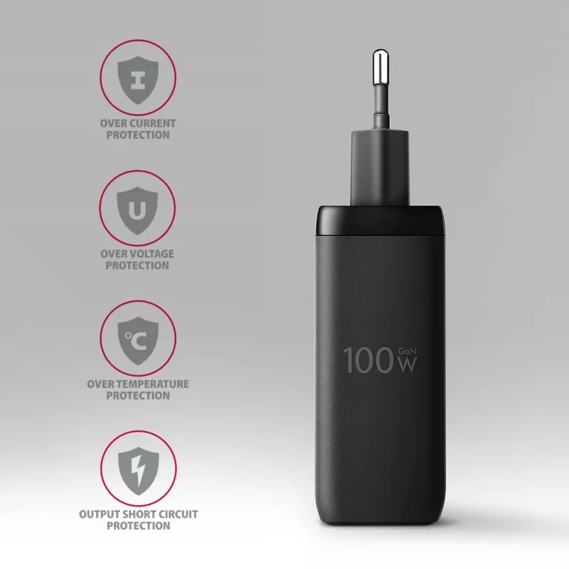 Axagon ACU-DPQ100 PD3.0 & QC 4+ THREE OUTPUTS Wandladegerät 100W