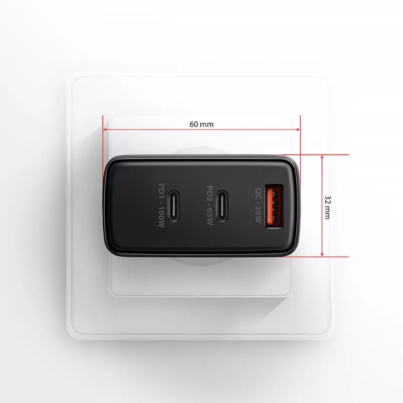 Axagon ACU-DPQ100 PD3.0 & QC 4+ THREE OUTPUTS Wandladegerät 100W