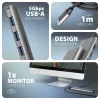 Axagon HMC-5H USB 5Gbps Hub, 3x USB-A, HDMI 4K/30Hz, PD 100W, 100cm USB-C-Kabel