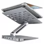 Axagon HMC-STND Multi-Port USB-C 5Gbit/s Hub und Aluminiumständer für Laptops. HDMI 4K/60Hz, GLAN, PD und 3 USB-A Anschlüsse. USB-C Kabel 60 cm.