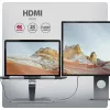 Axagon HMC-STND Multi-Port USB-C 5Gbit/s Hub und Aluminiumständer für Laptops. HDMI 4K/60Hz, GLAN, PD und 3 USB-A Anschlüsse. USB-C Kabel 60 cm.