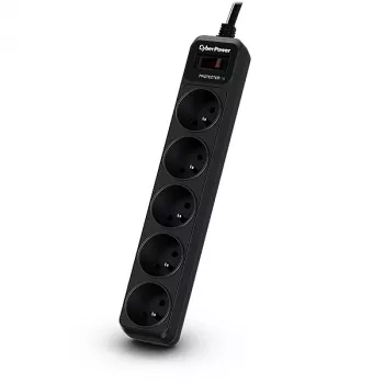 CyberPower Tracer III B0520SC0-FR Überspannungsschutz Schwarz 5 AC-Ausgangsanschlüsse 200 - 250 V 1,8 m