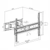 TV-Wandhalterung MACLEAN MC-710N VESA bis 600x400 mm, neigbar +3°/−15°, max. Abstand 35,5 cm, max. Bildschirm 80 Zoll, Stahl, schwarz