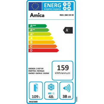 Amica KGCL 384 155 W Freistehender Kühlschrank 157 L