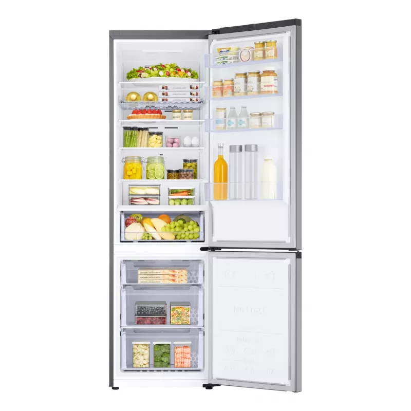 Samsung RB38C672ESA Freistehend 390 L Grau, Metallic, Silber