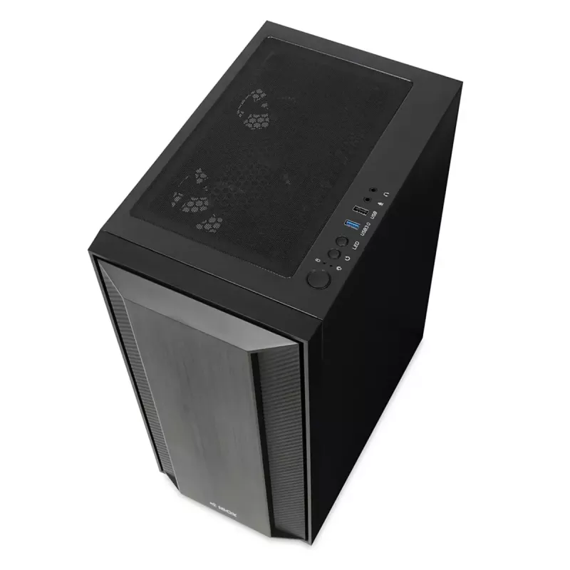PC-Gehäuse IBOX CETUS 906 Midi Tower Schwarz – ATX/mATX, 460×210×350 mm, 29 cm GPU, 7 Laufwerke, RGB-Lüfter