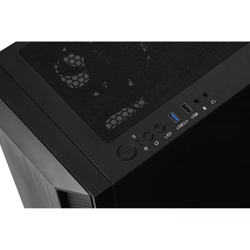 PC-Gehäuse IBOX CETUS 906 Midi Tower Schwarz – ATX/mATX, 460×210×350 mm, 29 cm GPU, 7 Laufwerke, RGB-Lüfter