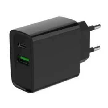 GEMBIRD USB-Schnellladegerät – 2 Ports Typ A & C, 20 W – Schwarz