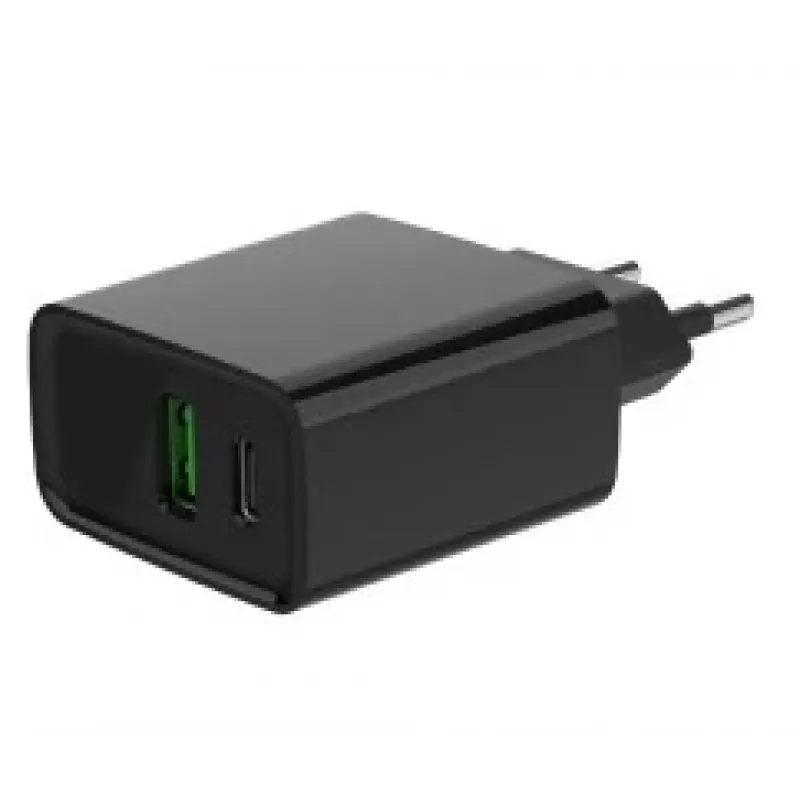 GEMBIRD USB-Schnellladegerät – 2 Ports Typ A & C, 20 W – Schwarz