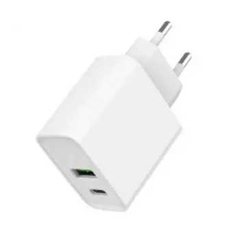 GEMBIRD USB-Schnellladegerät – Typ A & C 2-Port 20 W – Weiß