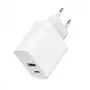 GEMBIRD USB-Schnellladegerät – Typ A & C 2-Port 20 W – Weiß