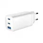 GEMBIRD USB-Schnellladegerät – Typ A & C, 3 Ports, 65 W, QC 3.0 & PowerDelivery, GaN – Weiß