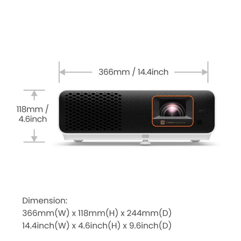 BenQ X500i Kurzdistanzprojektor 2200 ANSI Lumen DLP UHD 4K (3840x2160) Schwarz, Weiß