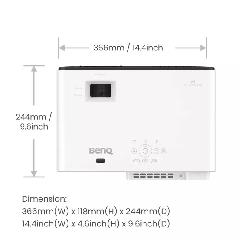 BenQ X500i Kurzdistanzprojektor 2200 ANSI Lumen DLP UHD 4K (3840x2160) Schwarz, Weiß