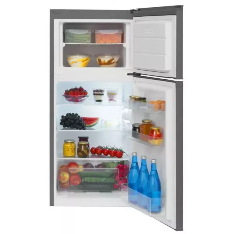 Freistehender Kühlschrank AMICA FD2015.4X(E) Silber, 200 L, Gefrierfach oben, LED, wechselbare Türanschläge